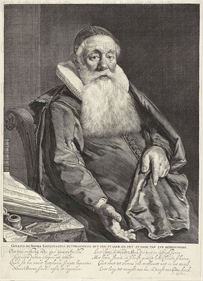 Gellius de Bouma, n.d., Cornelis Visscher, the Elder, Netherlandish, c. 1520-1586, Holland, Engraving on paper, 403 x 289 mm