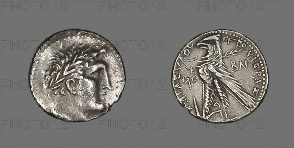 Shekel (Coin) Depicting the God Melkarth, 31/30 BC, Greek, minted in Tyre, Syria, Tyre, Silver, Diam. 2.6 cm, 14.17 g