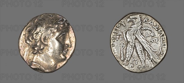 Tetradrachm (Coin) Portraying Demetrius II Nikator of Syria, 130/129 BC, Reign of Demetrius II Nikator of Syria, 145–139 BC and 129–125 BC, Greek, minted in Tyre, Tyre, Silver, Diam. 2.6 cm, 14.05 g