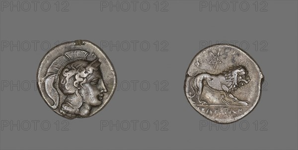 Stater (Coin) Depicting the Goddess Athena, 400/317 BC, Greek, Velia, Silver, Diam. 2.2 cm, 7.32 g