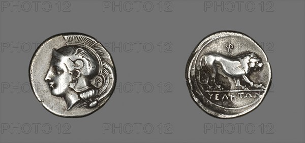 Stater (Coin) Depicting the Goddess Athena, 400/317 BC, Greek, Velia, Silver, Diam. 2.3 cm, 7.23 g