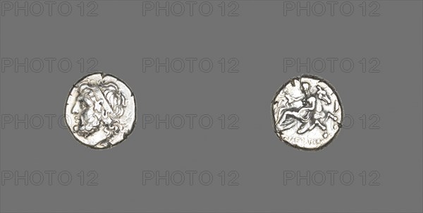 Hemidrachm (Coin) Depicting Poseidon, 3rd century BC, Greek, minted in Kroton/Bruttium, Italy, Silver, Diam. 1.5 cm, 3.78 g