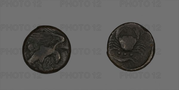 Coin Depicting an Eagle, about 472/406 BC, Greek, Agrigentum (now Agrigento), Sicily, Italy, Agrigentum, Bronze, Diam. 2.2 cm, 9.76 g