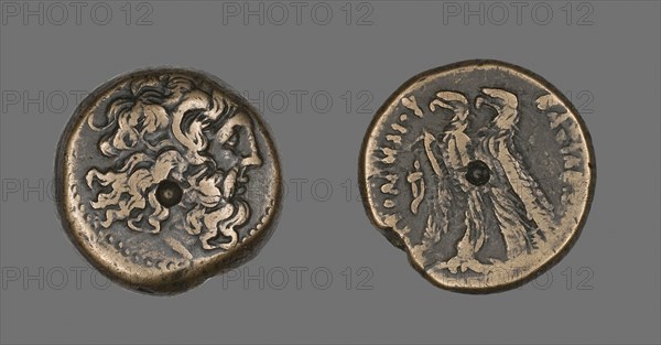 Coin Depicting the God Zeus, 117/111 BC, issued by Ptolemy X (Soter II), Greco-Egyptian, minted in Egypt, Egypt, Copper, Diam. 2.7 cm, 22.60 g