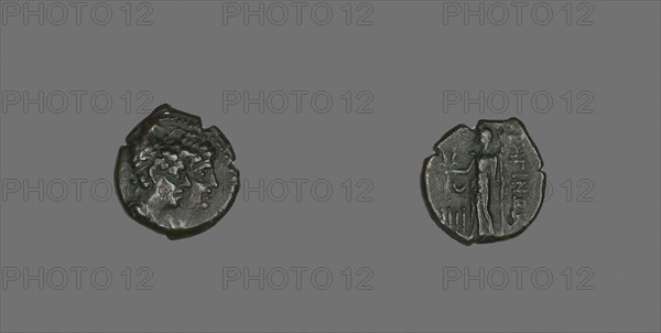 Tetras (Coin) Depicting the Dioscuri, about 203/89 BC, Greek, Greece, Bronze, Diam. 1.7 cm, 2.72 g