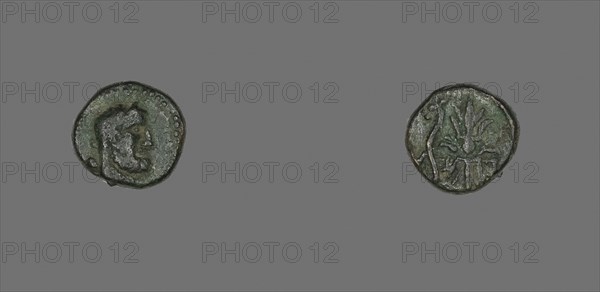 Coin Depicting a Bearded Head, about 300/67 BC, Greek, Greece, Bronze, Diam. 1.3 cm, 2.64 g