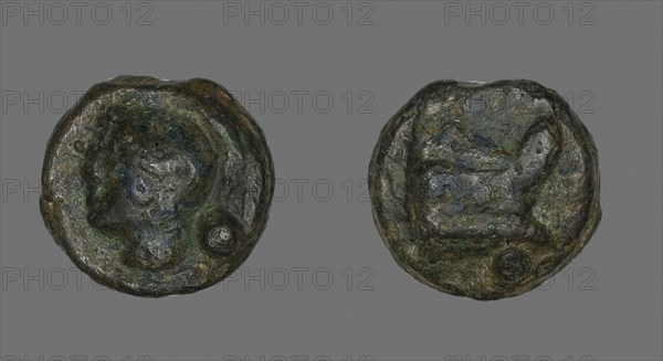Coin Depicting the Goddess Roma, 225/217 BC, Roman, minted in Rome, Italy, Bronze, Diam. 2.7 cm, 26.14 g