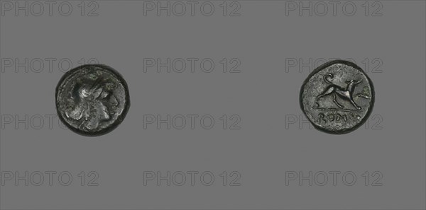 Half-Litra (Coin) Depicting the Goddess Roma, 234/231 BC, Roman, minted in Rome, Roman Empire, Bronze, Diam. 1.2 cm, 1.94 g