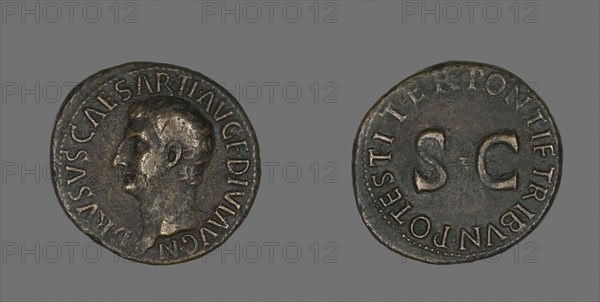 As (Coin) Portraying Drusus, AD 21/22, Roman, minted in Rome, Rome, Bronze, Diam. 2.9 cm, 10.28 g