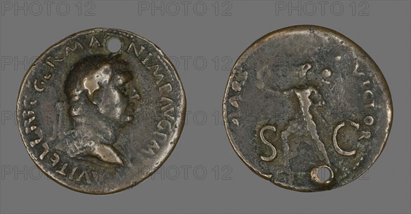 Sestertius (Coin) Portraying Emperor Vitellius, AD 69, Roman, Roman Empire, Bronze, Diam. 3.5 cm, 23.95 g
