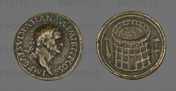 Coin Portraying Emperor Vespasian, AD 70, Roman, Roman Empire, Bronze, Diam. 3.3 cm, 22.52 g