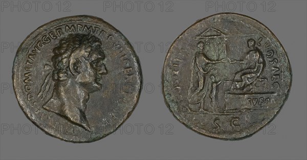 Coin Portraying Emperor Domitian, AD 88, Roman, Roman Empire, Bronze, Diam. 3.6 cm, 21.39 g