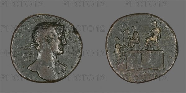 Coin Portraying Emperor Hadrian, AD 118, Roman, Roman Empire, Bronze, Diam. 3.1 cm, 22.42 g