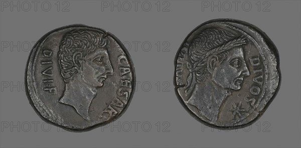 Coin Portraying Julius Caesar, about 38 BC, Roman, Roman Empire, Bronze, Diam. 3 cm, 19.57 g