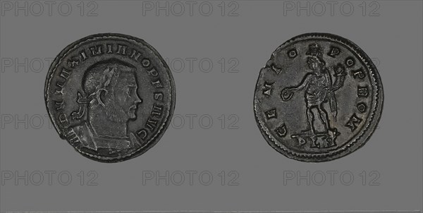 Coin Portraying Emperor Galerius Maximianus, AD 305 (?), Roman, Roman Empire, Bronze, Diam. 2.5 cm, 5.70 g