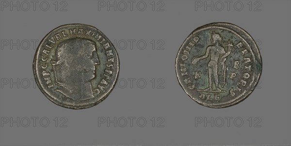 Coin Portraying Emperor Galerius Maximianus, AD 305/311, Roman, Roman Empire, Bronze, Diam. 2.4 cm, 7.31 g