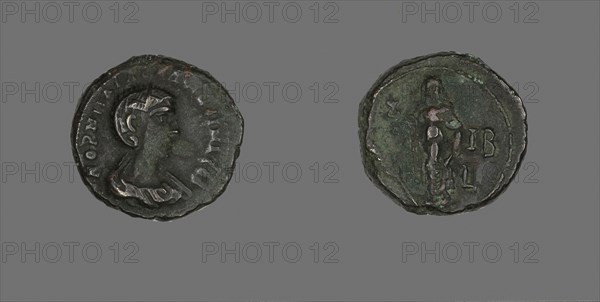 Tetradrachm (Coin) Portraying Empress Salonina, about AD 265, Roman, Roman Empire, Billon, Diam. 2.3 cm, 10.46 g