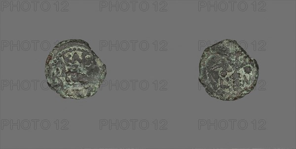 Coin Depicting a Stalk of Grain, Procurator M. Ambibulus (reign of Augustus), AD 9/10 or 10/11, Roman, Palestine, Israel, Bronze, Diam. 1.7 cm, 1.73 g