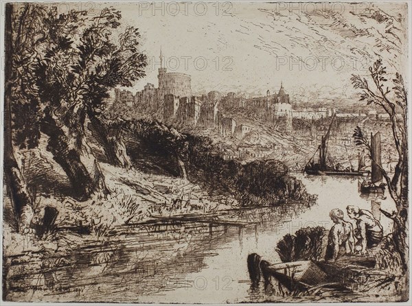 Windsor, 1878, Francis Seymour Haden, English, 1818-1910, England, Etching on ivory wove paper, 330 × 445 mm (image/plate), 514 × 690 mm (sheet)