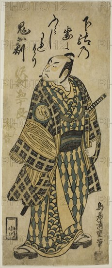The Actor Sawamura Sojuro II, c. 1750, Torii Kiyoshige, Japanese, active c. 1728-1763, Japan, Color woodblock print, hosoban, benizuri-e, 13 3/8 x 5 1/2 in.
