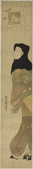 The Jewel River of Plovers (Chidori no Tamagawa), from the series Six Jewel Rivers in Popular Customs (Fuzoku Mu Tamagawa), c. 1769/70, Suzuki Harunobu ?? ??, Japanese, 1725 (?)-1770, Japan, Color woodblock print, hashira-e, 25 x 4 7/8 in.