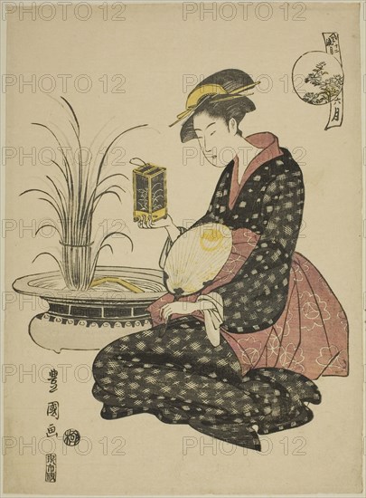 The Sixth Month (Roku gatsu), from the series Fashionable Twelve Months (Furyu junikagetsu), c. 1793, Utagawa Toyokuni I ?? ?? ??, Japanese, 1769–1825, Japan, Color woodblock print, chuban, 10 3/8 x 7 1/2 in.