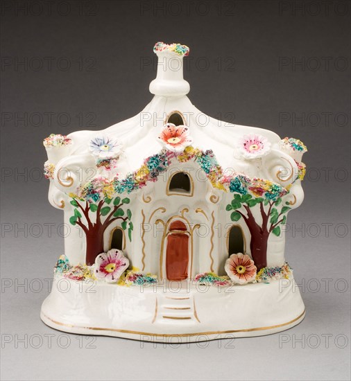 Incense Burner, c. 1830, England, Staffordshire, Staffordshire, Glazed earthenware with polychrome enamel decoration, H. 17.2 cm (6 3/4 in.)