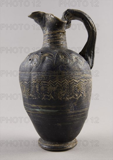 Pitcher, 6th/3rd century BC, Eastern Mediterranean, Egypt, Glass, 17 × 9.5 × 9.5 cm (6 3/4 × 3 3/4 × 3 3/4 in.)