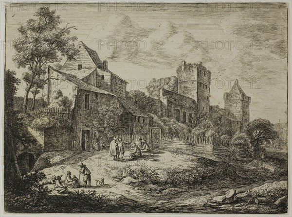 La Place Devant l’Auberge, n.d., Anthoni Waterlo, Dutch, 1609-1690, Holland, Etching on paper, 153 x 205 mm (image), 155 x 207 mm (sheet)