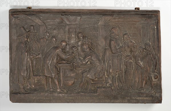 Reverend Cotton Mather, 1721, American, 18th century, Boston, Boston, Bronze, 88.3 × 52.1 cm (34 3/4 × 20 1/2 in.)