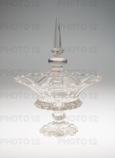 Compote and Cover, c. 1850, England, Bristol, Bristol, Glass, H. 35.6 cm (14 in.)