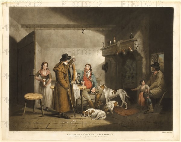 Inside of a Country Alehouse, published March 1, 1797, William Ward (English, 1766-1826), after George Morland (English, 1763-1804), England, Hand-colored mezzotint on cream wove paper, 457 × 604 mm (image), 484 × 610 mm (plate), 511 × 654 mm (sheet)