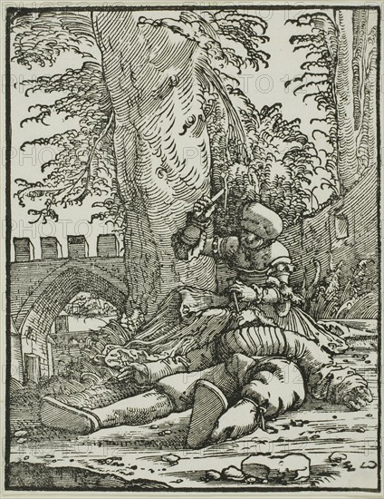 Jael and Sisera, 1520/25, Albrecht Altdorfer, German, c. 1480-1538, Germany, Woodcut in black on ivory laid paper, 72 x 48 mm (image/block), 123 x 95 mm (sheet), Untitled, 1849/60, English, England, Albumen print, from the "Untitled Album