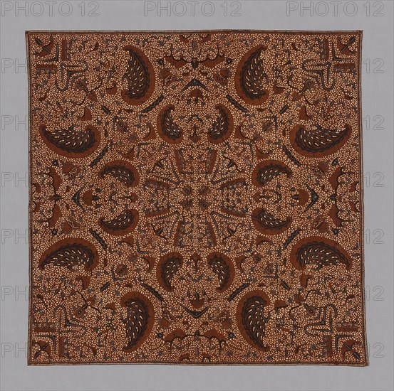 Iket (Headcloth), 19th century, Indonesia, Central Java, Java, Cotton, batik dyed, 105 x 106 cm (41 3/8 x 41 3/4 in.)