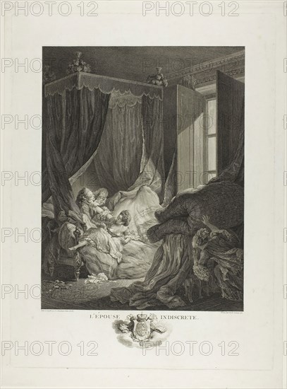 The Indiscreet Wife, 1771, Nicolas Delaunay (French, 1739-1792), after Pierre Antoine Baudouin (French, 1723-1769), France, Etching on paper, 349 × 268 mm (image), 470 × 350 mm (plate), 511 × 373 mm (sheet)