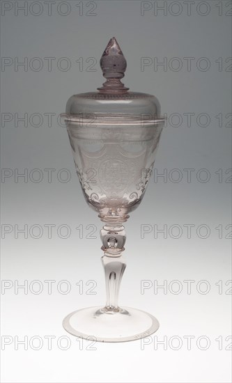 Goblet with Cover, c. 1720, Germany, Thuringia, Thuringia, Glass, 24.9 x 11.9 cm (9 13/16 x 4 11/16 in.)
