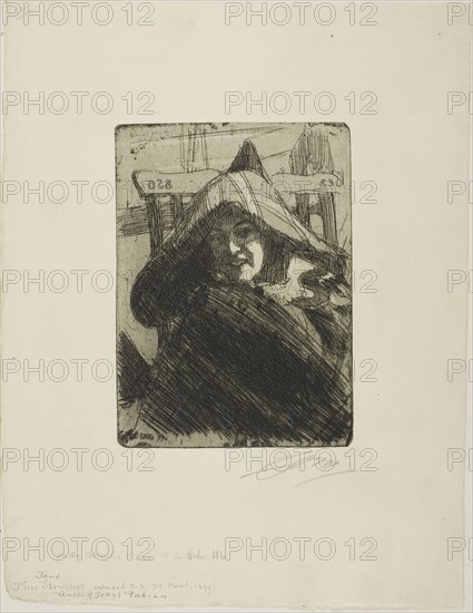 On the Atlantic, 1899, Anders Zorn, Swedish, 1860-1920, Sweden, Etching on ivory laid paper, 176 x 128 mm (image/plate), 327 x 253 mm (sheet)