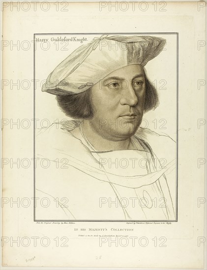 Sir Henry Guildeford, December 1, 1792, Francesco Bartolozzi (Italian, 1727-1815), after Hans Holbein the younger (German, 1497-1543), Italy, Stipple engraving on cream wove paper, 383 x 293 mm (image), 453 x 358 mm (plate), 540 x 412 mm (sheet)