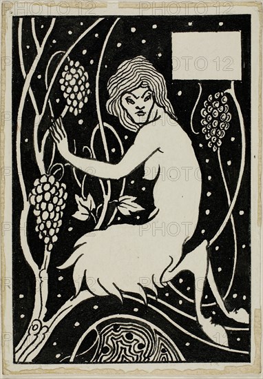 Decorative Study: Satyr, 1892/98, Attributed to Aubrey Vincent Beardsley, English, 1872-1898, England, Pen and black ink, with brush and black wash, over traces of graphite, on ivory wove paper, 124 × 87 mm