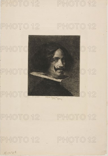 Portrait of Velasquez, n.d., Mariano José María Bernardo Fortuny y Carbó, Spanish, 1838-1874, Spain, Etching on paper, 184 x 130 mm