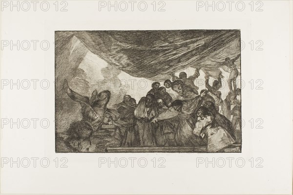 Without commending himself either to God or the devil, plate 15 from Los Proverbios, 1815/24, Francisco José de Goya y Lucientes, Spanish, 1746-1828, Spain, Etching, burnished aquatint and lavis on ivory wove paper, 210 x 318 mm (image), 245 x 352 mm (plate), 332 x 497 mm (sheet)