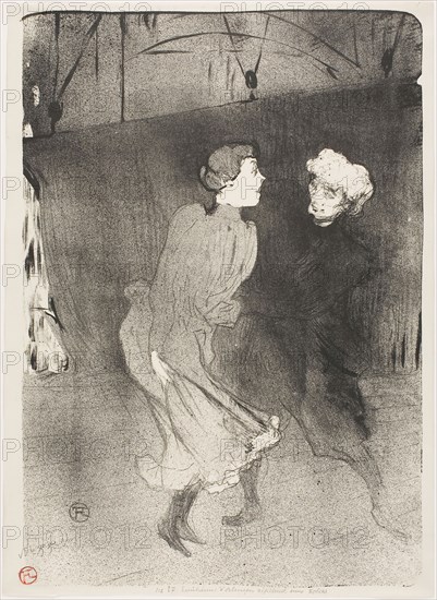 Rehearsal at the Folies-Bergère, Emilenne D’Alençon and Mariquita, 1893, Henri de Toulouse-Lautrec, French, 1864-1901, France, Lithograph on cream wove paper, 374 × 261 mm (image), 384 × 280 mm (sheet)