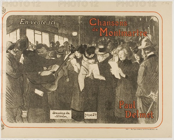 Chansons de Montmartre, 1899, Théophile-Alexandre Steinlen, French, born Switzerland, 1859-1923, France, Lithograph in black and red on cream wove paper, 323 × 448 mm (image), 359 × 448 mm (sheet)
