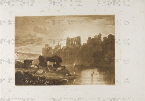 River Wye, plate 48 from Liber Studiorum, published May 23, 1812, Joseph Mallord William Turner (English, 1775-1851), Engraved by W. Anis, England, Etching and engraving in brown on ivory laid paper, 182 × 262 mm (image), 210 × 292 mm (plate), 267 × 381 mm (sheet)