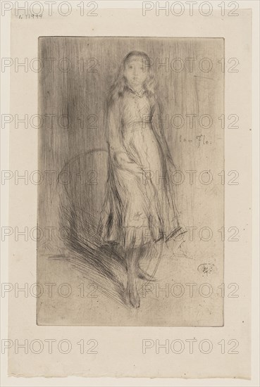 Florence Leyland, 1874, James McNeill Whistler, American, 1834-1903, United States, Drypoint with foul biting in black ink on ivory laid paper, 214 x 139 mm (plate), 272 x 179 mm (sheet)