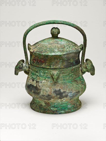Bucket with Swing Handle, Western Zhou dynasty ( 1046–771 BC ), 1000/950 BCdd, China, Bronze, 30.8 × 25.1 cm (12 1/6 × 9 7/8 in.)