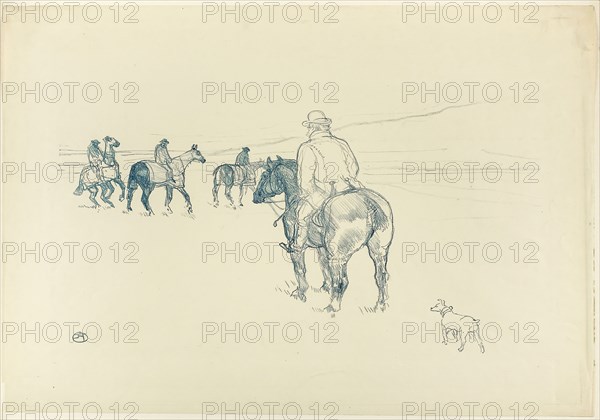 The Trainer, 1899, Henri de Toulouse-Lautrec, French, 1864-1901, France, Color lithograph on cream wove paper, 237 × 457 mm (image), 381 × 548 mm (sheet)