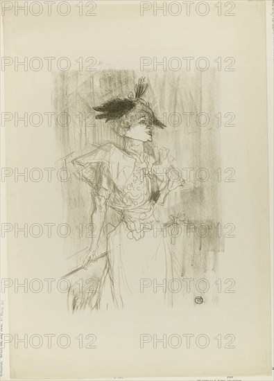 Mademoiselle Marcelle Lender, Standing, 1895, Henri de Toulouse-Lautrec, French, 1864-1901, France, Color lithograph on cream wove paper, 374 × 253 mm (image), 545 × 383 mm (sheet)
