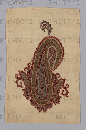 Fragment (From a Shawl), c. 1835, India, India, Wool, twill tapestry, 41.2 x 26.7 cm (16 1/4 x 10 1/2 in.)