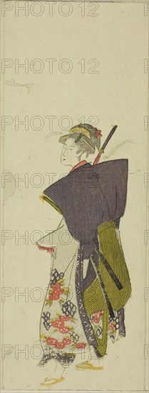 Parody of a daimyo procession, c. 1805/07, Utagawa Toyohiro, Japanese, 1773-1828, Japan, Color woodblock print, 1 of 12 sheets (see 1928.391-402), 24.5 x 9.6 cm